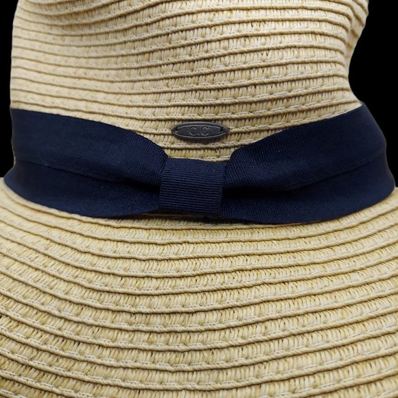 C. C Exclusives Bride Straw Floppy Sun Hat - Picture 4 of 6